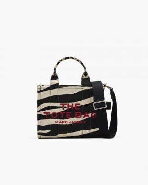 Black / White Marc Jacobs The Zebra Canvas Small Tote Bag | 045782-RSO