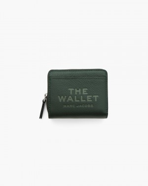 Dark Green Marc Jacobs The Leather Mini Compact Wallet | 840923-QVP