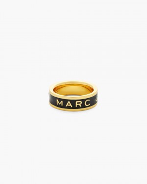 Gold / Black Marc Jacobs The Marc Jacobs Enamel Ring | 524106-MXK