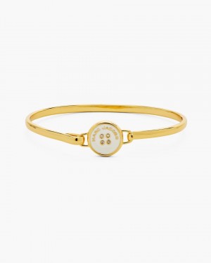 Gold / Cream Marc Jacobs The Button Hinge Bracelet | 712465-EXW