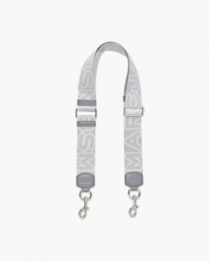 Grey Multicolor Marc Jacobs The Outline Logo Webbing Strap | 387956-BTP