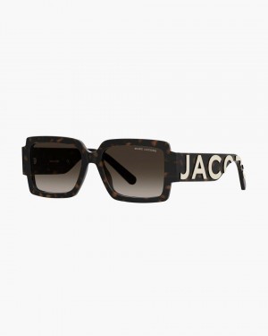 Havana Marc Jacobs The Bold Logo Square Sunglasses | 908347-JPR