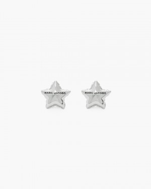 Light Silver Marc Jacobs Balloon Star Earrings | 879304-GZF