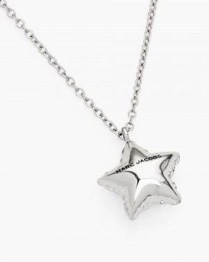 Light Silver Marc Jacobs Balloon Star Necklace | 234179-PFC