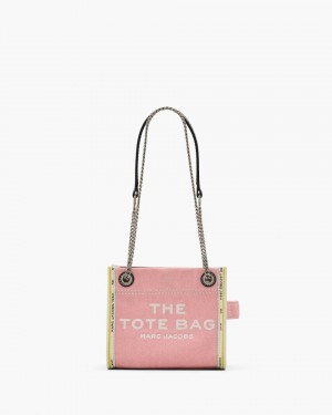 Pink Marc Jacobs The Denim Chain Crossbody Tote Bag | 182754-RJC