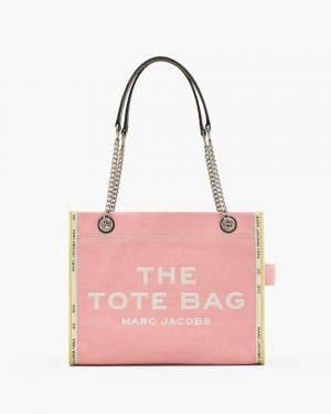 Pink Marc Jacobs The Denim Chain Medium Tote Bag | 438671-DWE