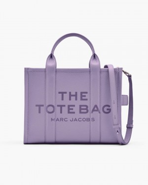 Purple Marc Jacobs The Leather Medium Tote Bag | 654273-EMP