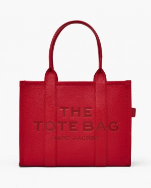 Red Marc Jacobs The Leather Large Tote Bag | 364271-NJY