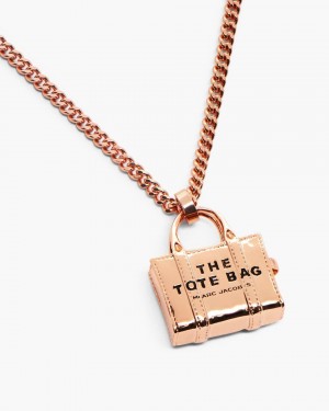 Rose Gold Marc Jacobs The Tote Bag Necklace | 049768-LVF