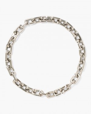 Silver Marc Jacobs The J Marc Chain Link Necklace | 576801-HSN