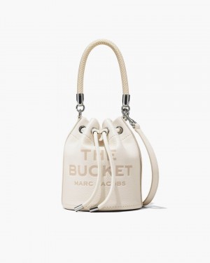 Silver Marc Jacobs The Leather Bucket Bag | 127650-UVQ