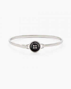 Silver / Black Marc Jacobs The Button Hinge Bracelet | 548326-SQV