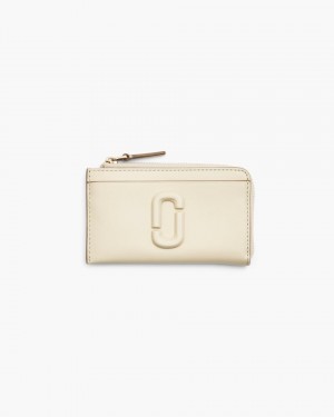 White Marc Jacobs The Covered J Marc Top Zip Multi Wallet | 427019-CFQ