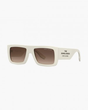 White Marc Jacobs The Square Sunglasses | 476359-CHW