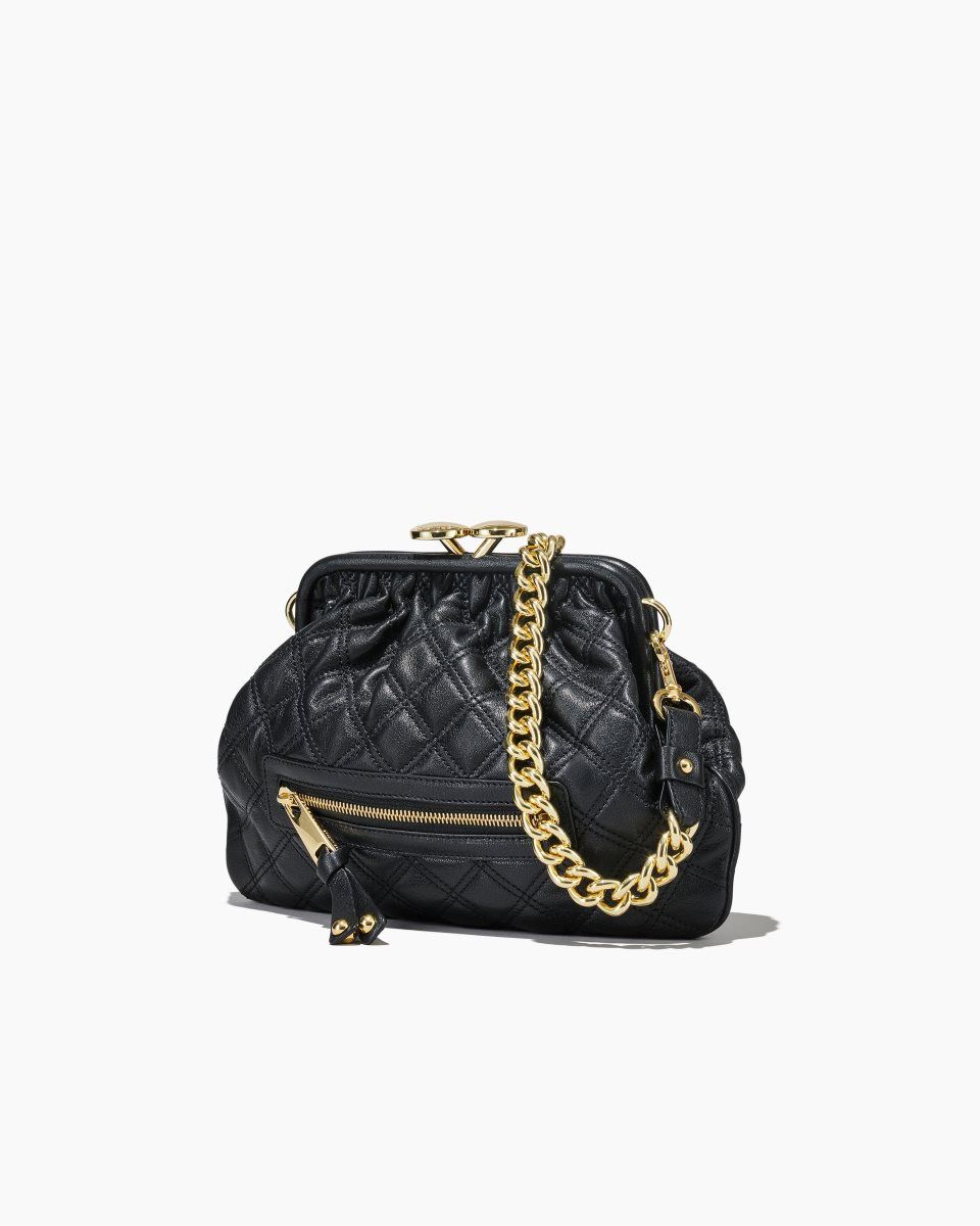 Black Marc Jacobs Re-Edition Quilted Leather Little Stam Bag | 298103-SXJ