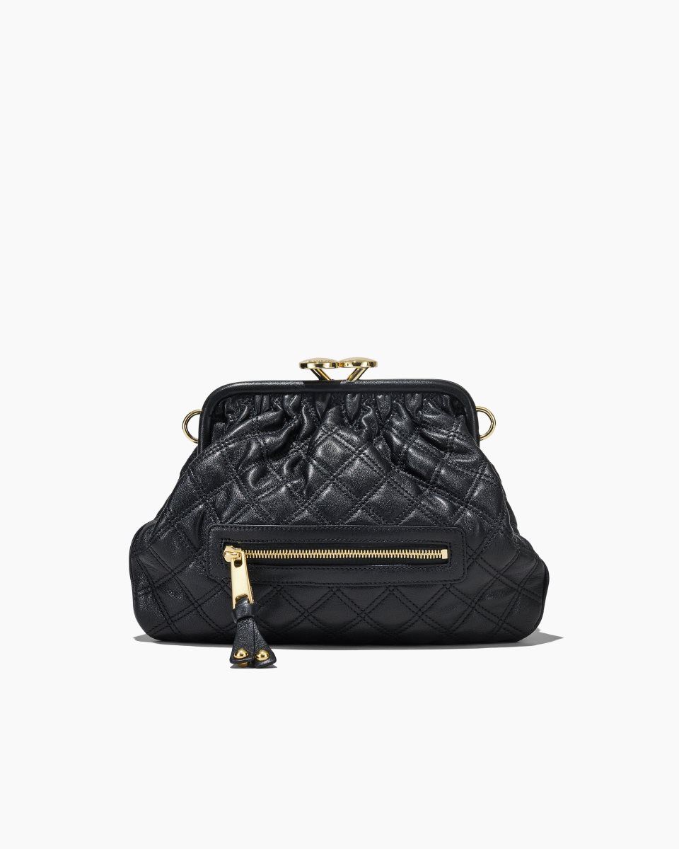 Black Marc Jacobs Re-Edition Quilted Leather Little Stam Bag | 298103-SXJ