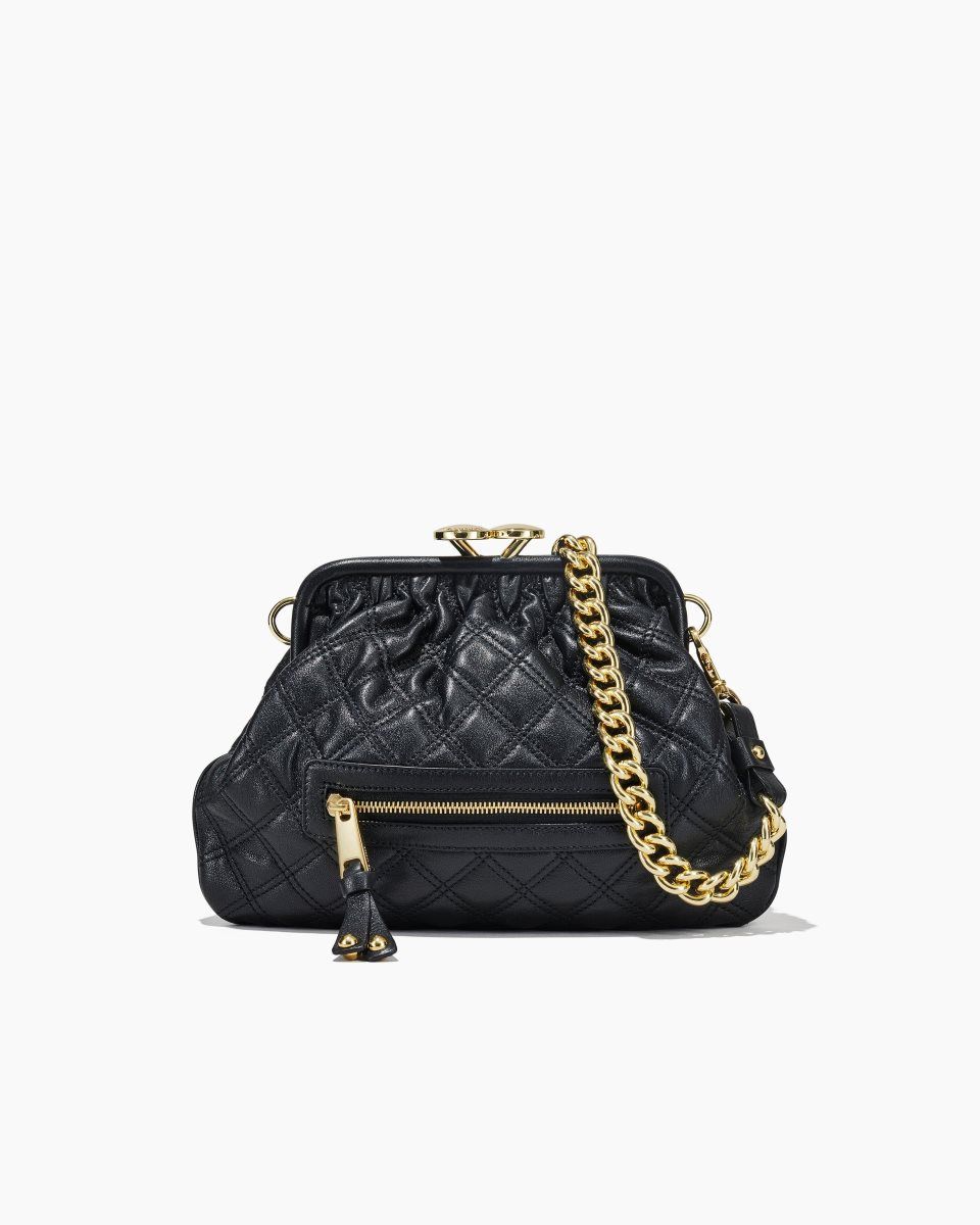 Black Marc Jacobs Re-Edition Quilted Leather Little Stam Bag | 298103-SXJ