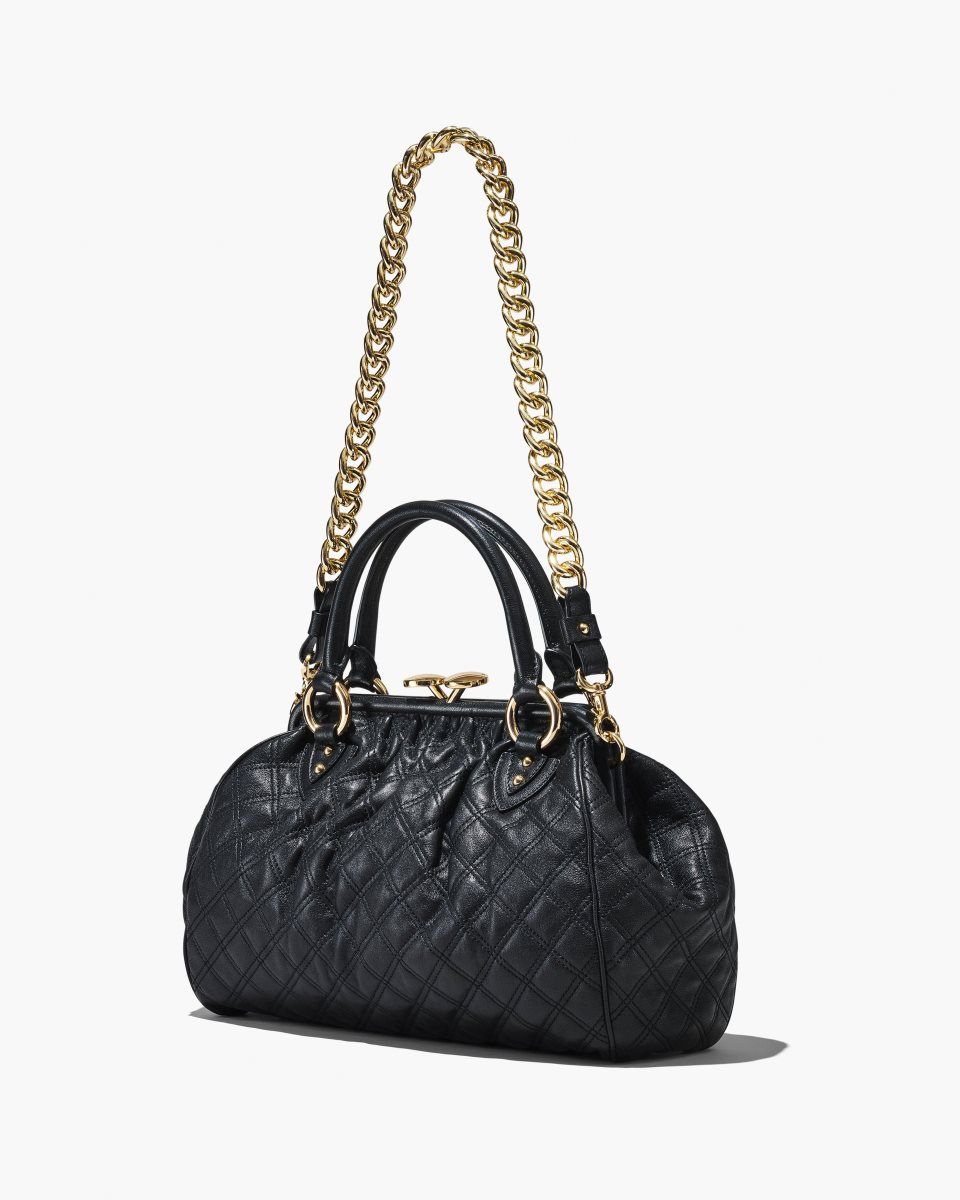 Black Marc Jacobs Re-Edition Quilted Leather Stam Bag | 409327-BIF