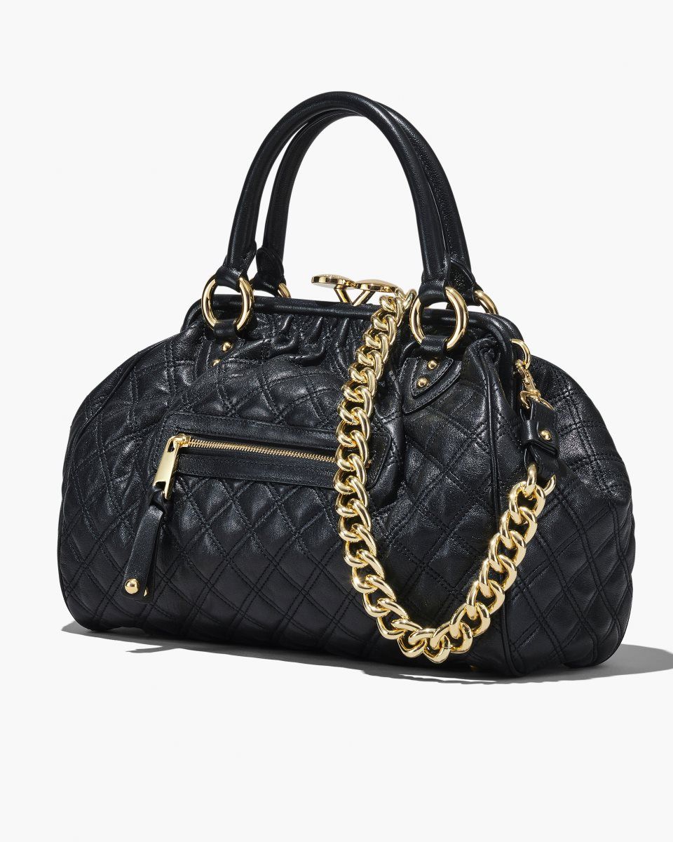 Black Marc Jacobs Re-Edition Quilted Leather Stam Bag | 409327-BIF