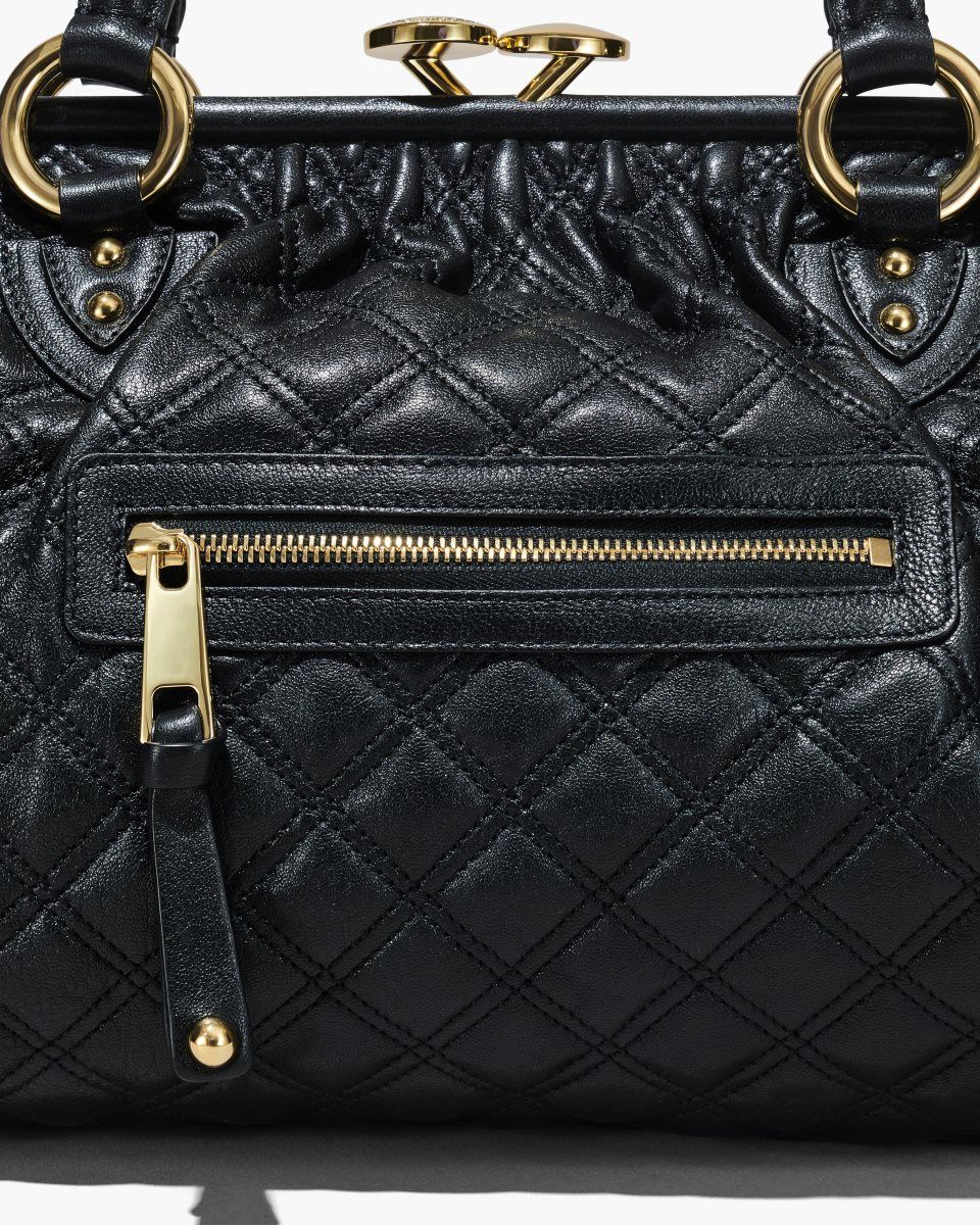 Black Marc Jacobs Re-Edition Quilted Leather Stam Bag | 409327-BIF