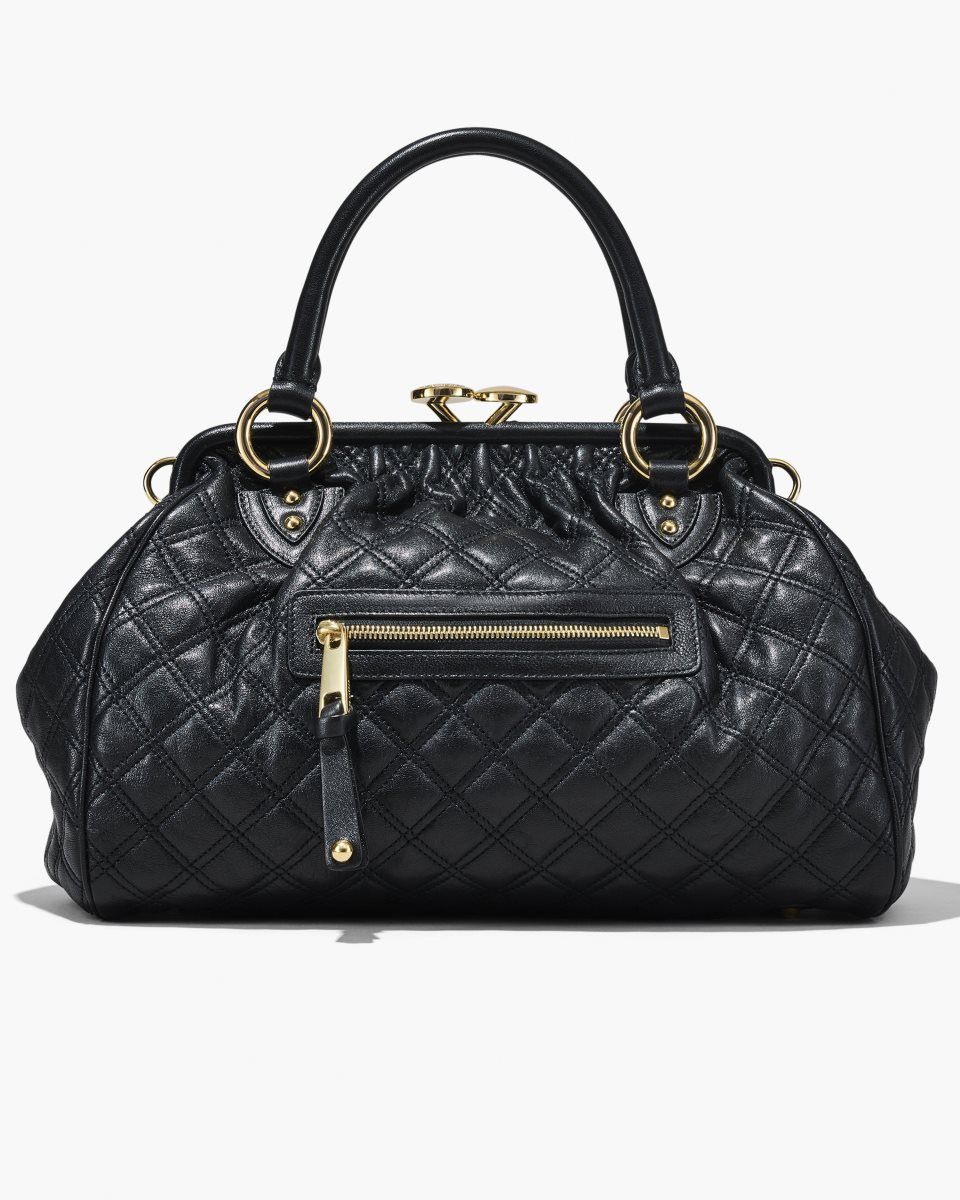 Black Marc Jacobs Re-Edition Quilted Leather Stam Bag | 409327-BIF