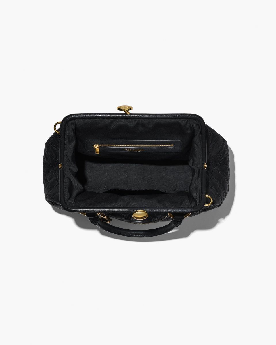 Black Marc Jacobs Re-Edition Quilted Leather Stam Bag | 409327-BIF