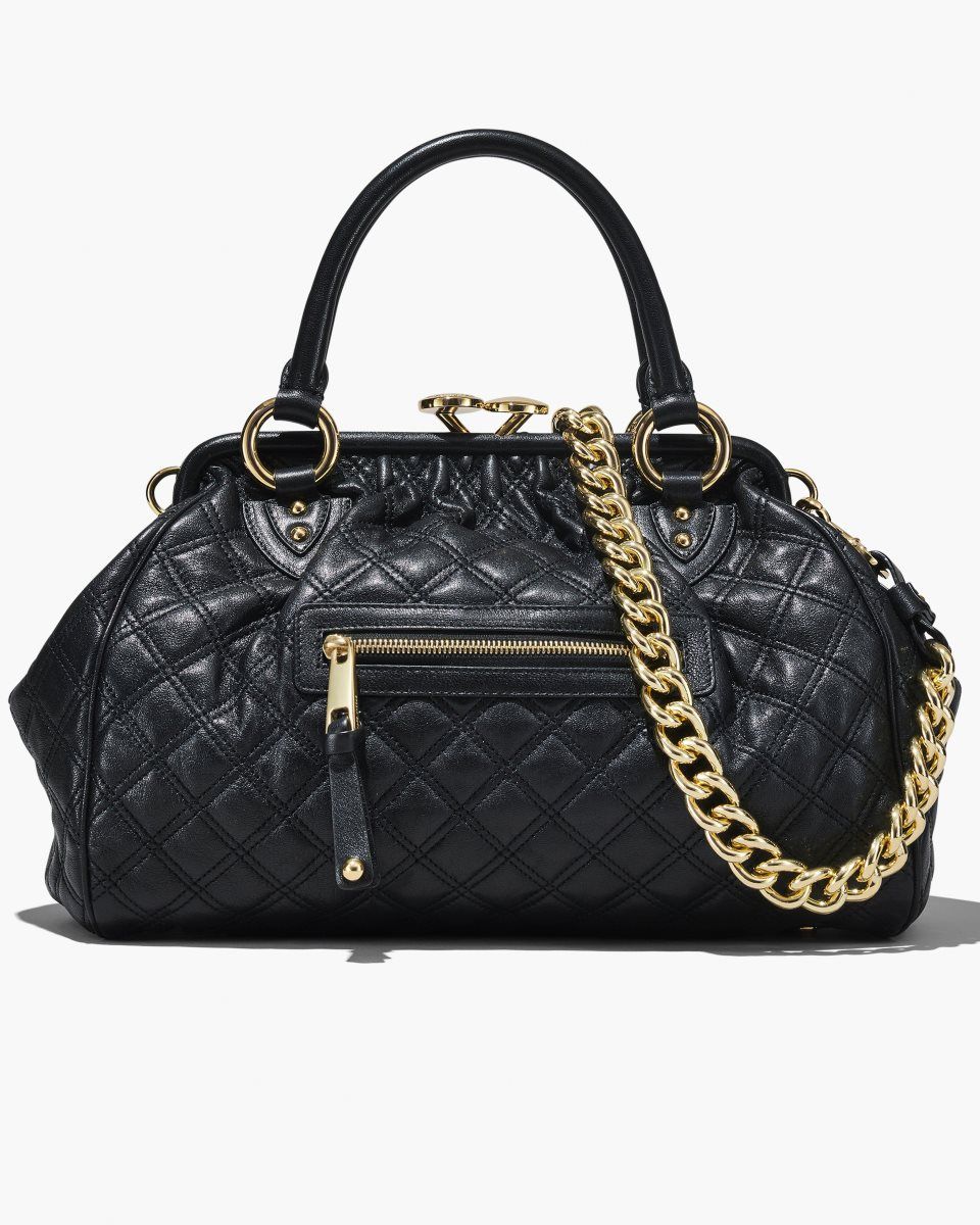 Black Marc Jacobs Re-Edition Quilted Leather Stam Bag | 409327-BIF