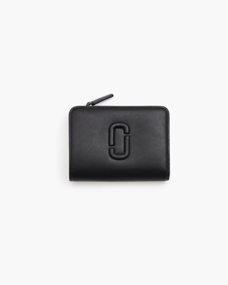 Black Marc Jacobs The Covered J Marc Mini Compact Wallet | 379405-YQR