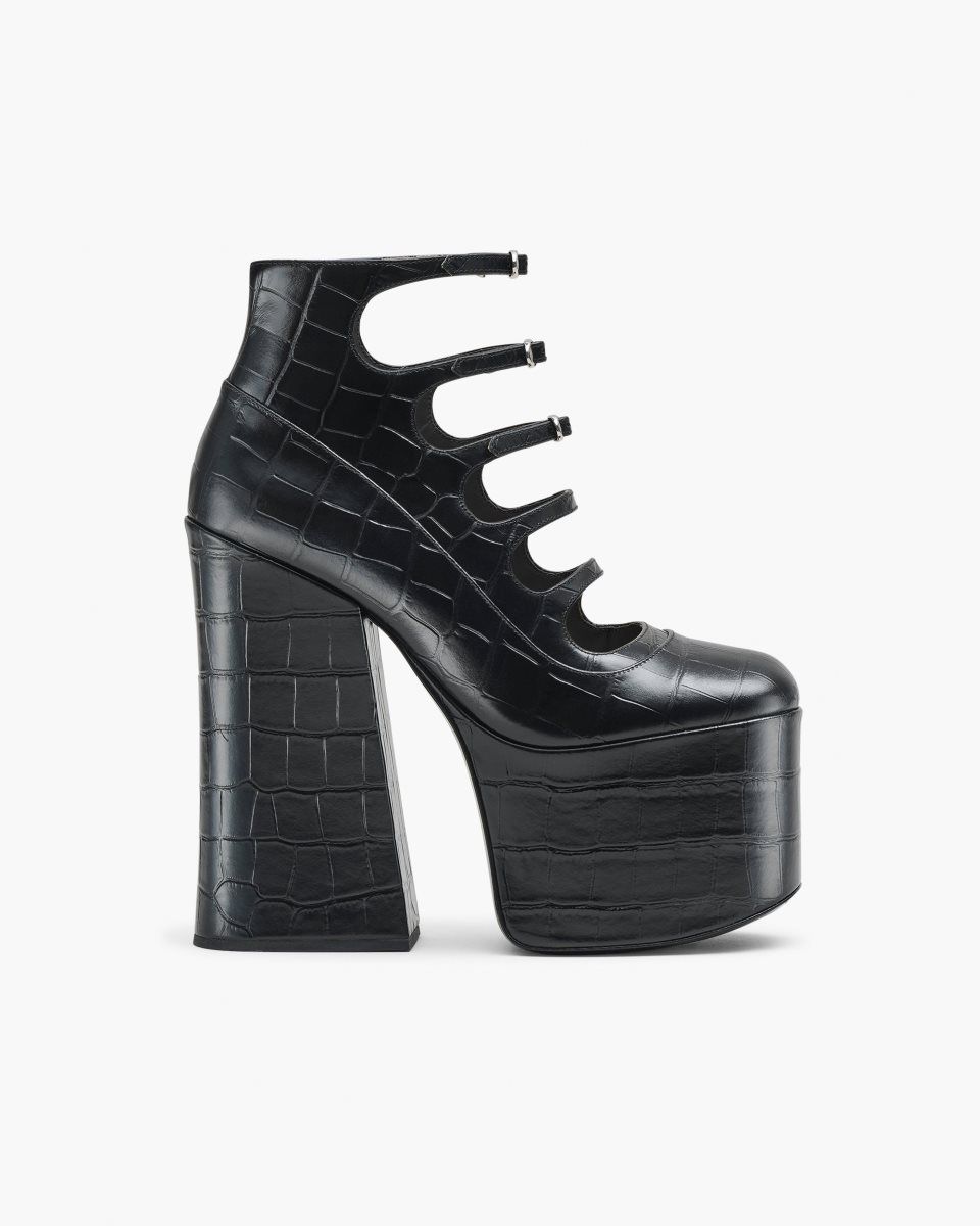 Black Marc Jacobs The Croc Embossed Kiki Ankle Boot | 463708-HSG