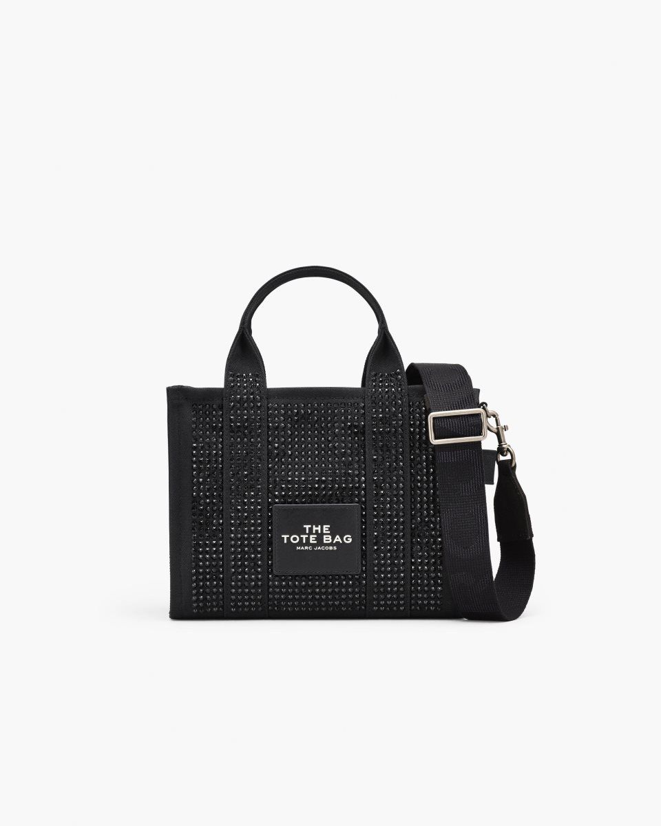 Black Marc Jacobs The Crystal Canvas Small Tote Bag | 258961-KJR