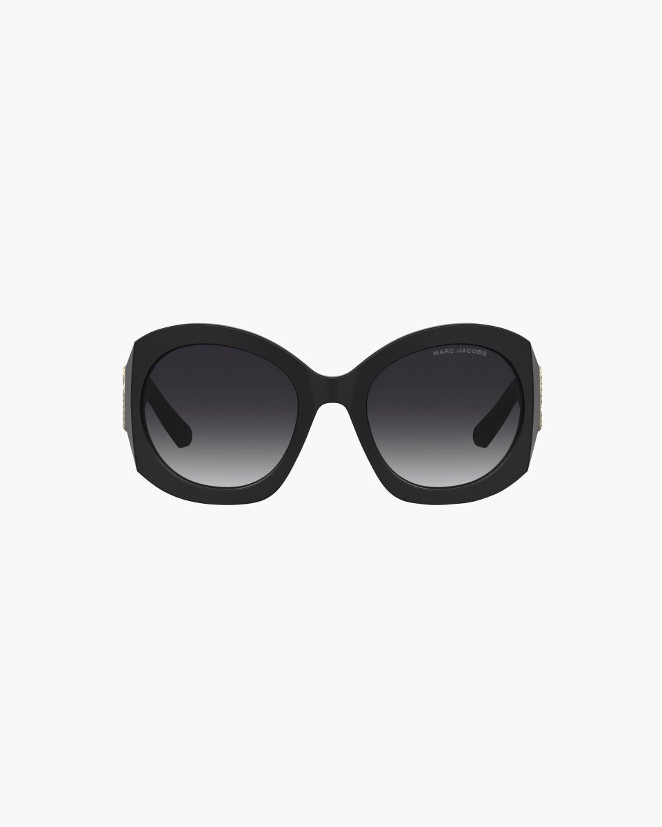 Black Marc Jacobs The Crystal J Marc Oversized Sunglasses | 754692-HGC