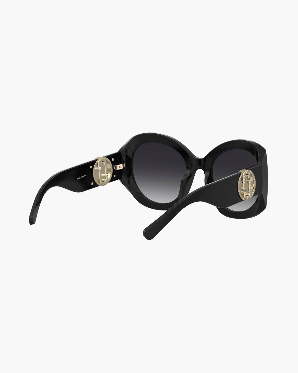 Black Marc Jacobs The Crystal J Marc Oversized Sunglasses | 754692-HGC