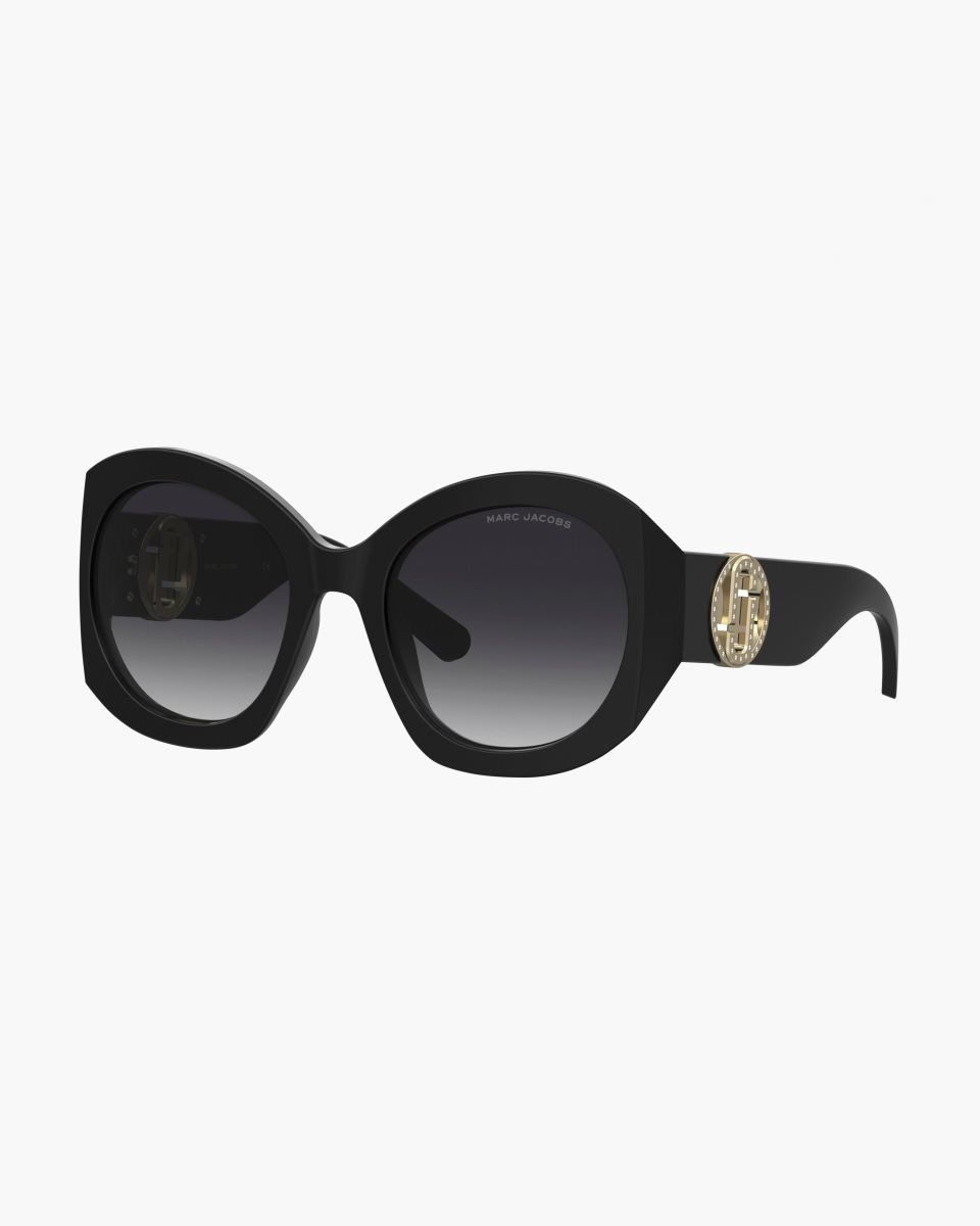 Black Marc Jacobs The Crystal J Marc Oversized Sunglasses | 754692-HGC