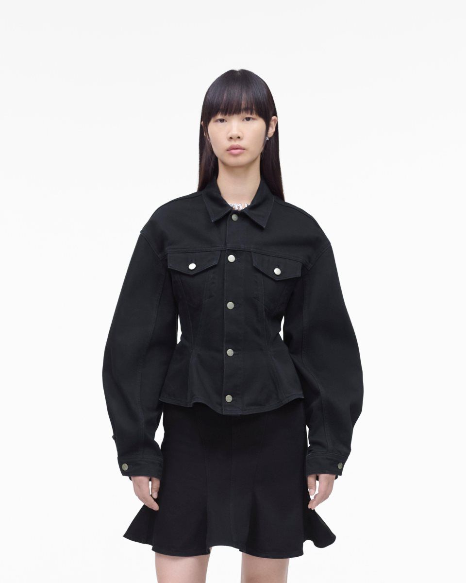 Black Marc Jacobs The Fluted Denim Jacket | 682547-PEI