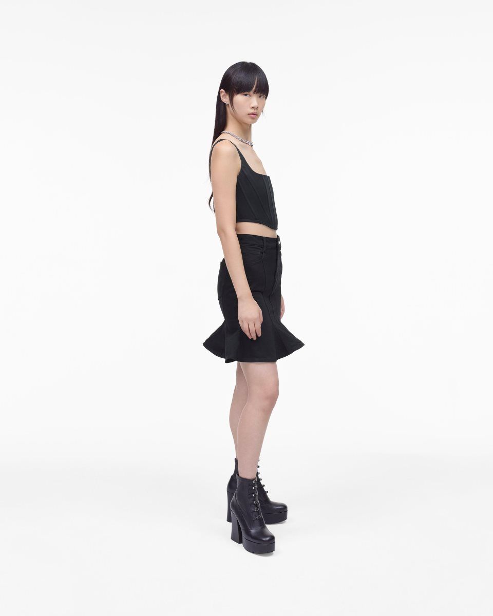 Black Marc Jacobs The Fluted Mini Skirt | 489016-FQY