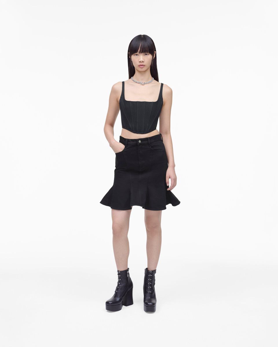 Black Marc Jacobs The Fluted Mini Skirt | 489016-FQY