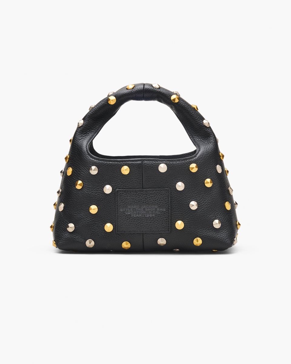 Black Marc Jacobs The Glam Studs Leather Mini Sack Bag | 593472-UMD