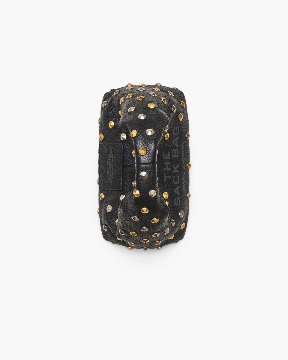 Black Marc Jacobs The Glam Studs Leather Mini Sack Bag | 593472-UMD