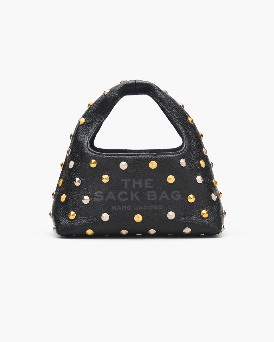 Black Marc Jacobs The Glam Studs Leather Mini Sack Bag | 593472-UMD