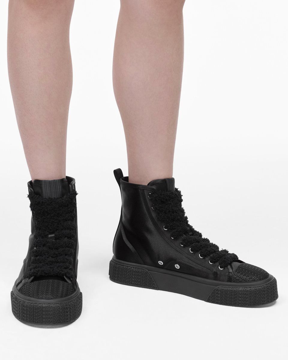 Black Marc Jacobs The High Top Satin Sneaker | 910245-SFB