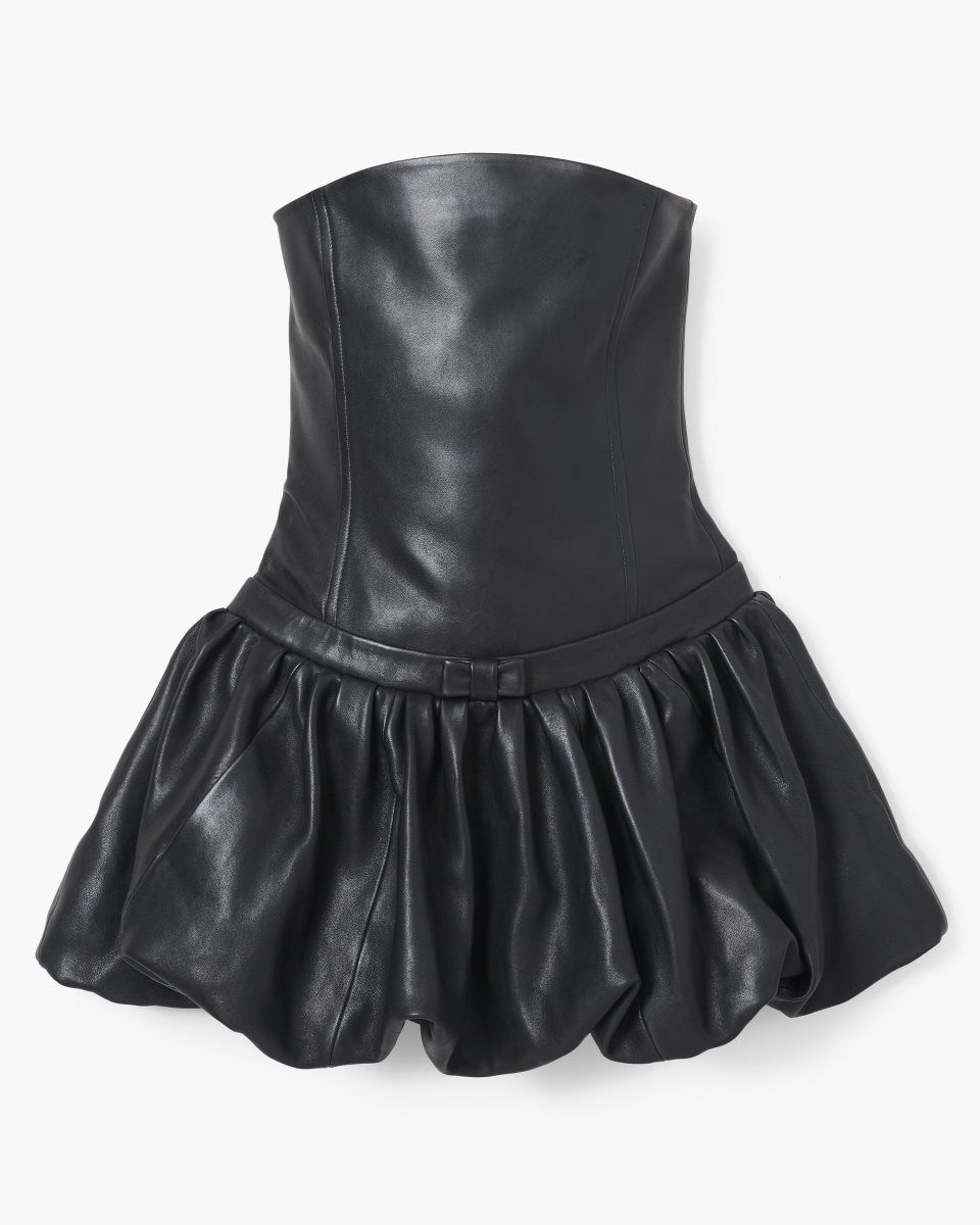 Black Marc Jacobs The Leather Bubble Dress | 175243-RGJ