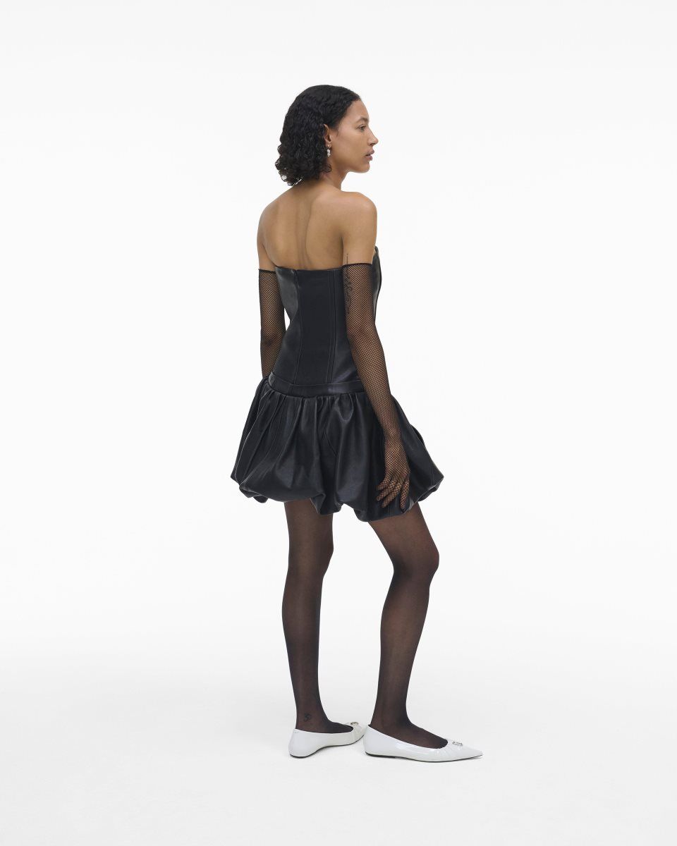 Black Marc Jacobs The Leather Bubble Dress | 175243-RGJ