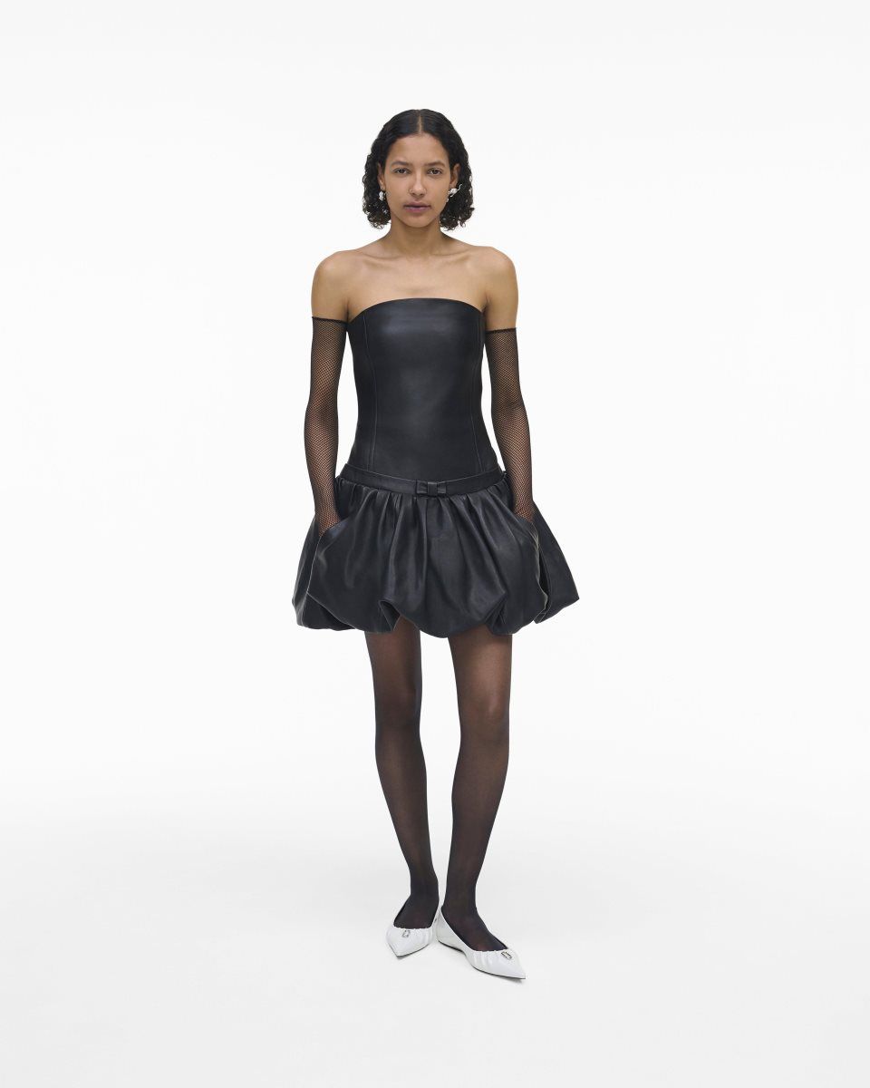 Black Marc Jacobs The Leather Bubble Dress | 175243-RGJ