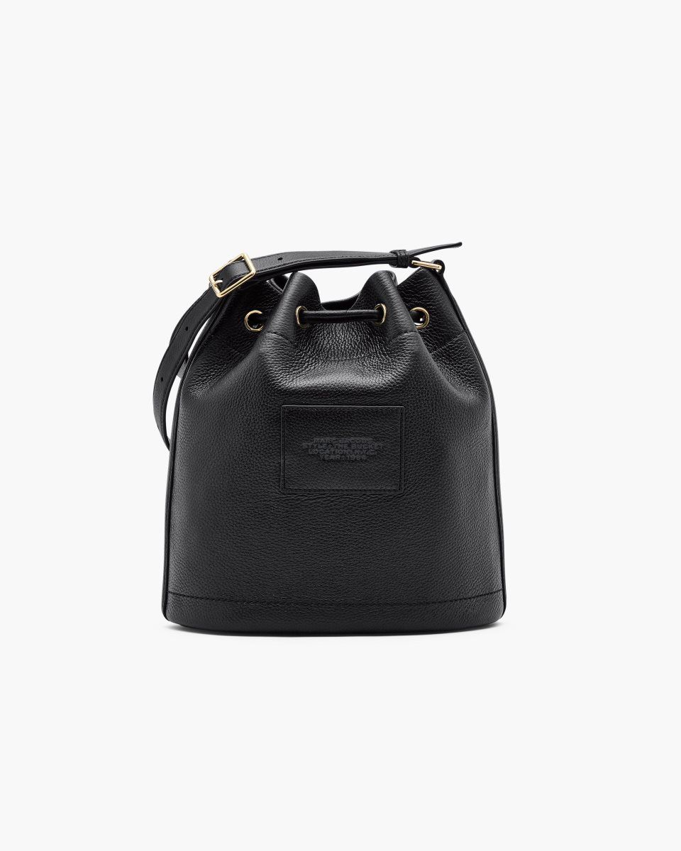 Black Marc Jacobs The Leather Large Bucket Bag | 324170-UJL