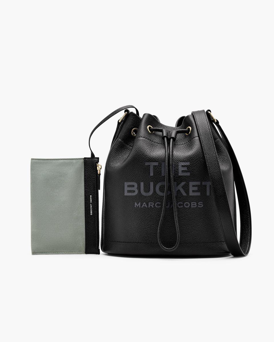 Black Marc Jacobs The Leather Large Bucket Bag | 324170-UJL