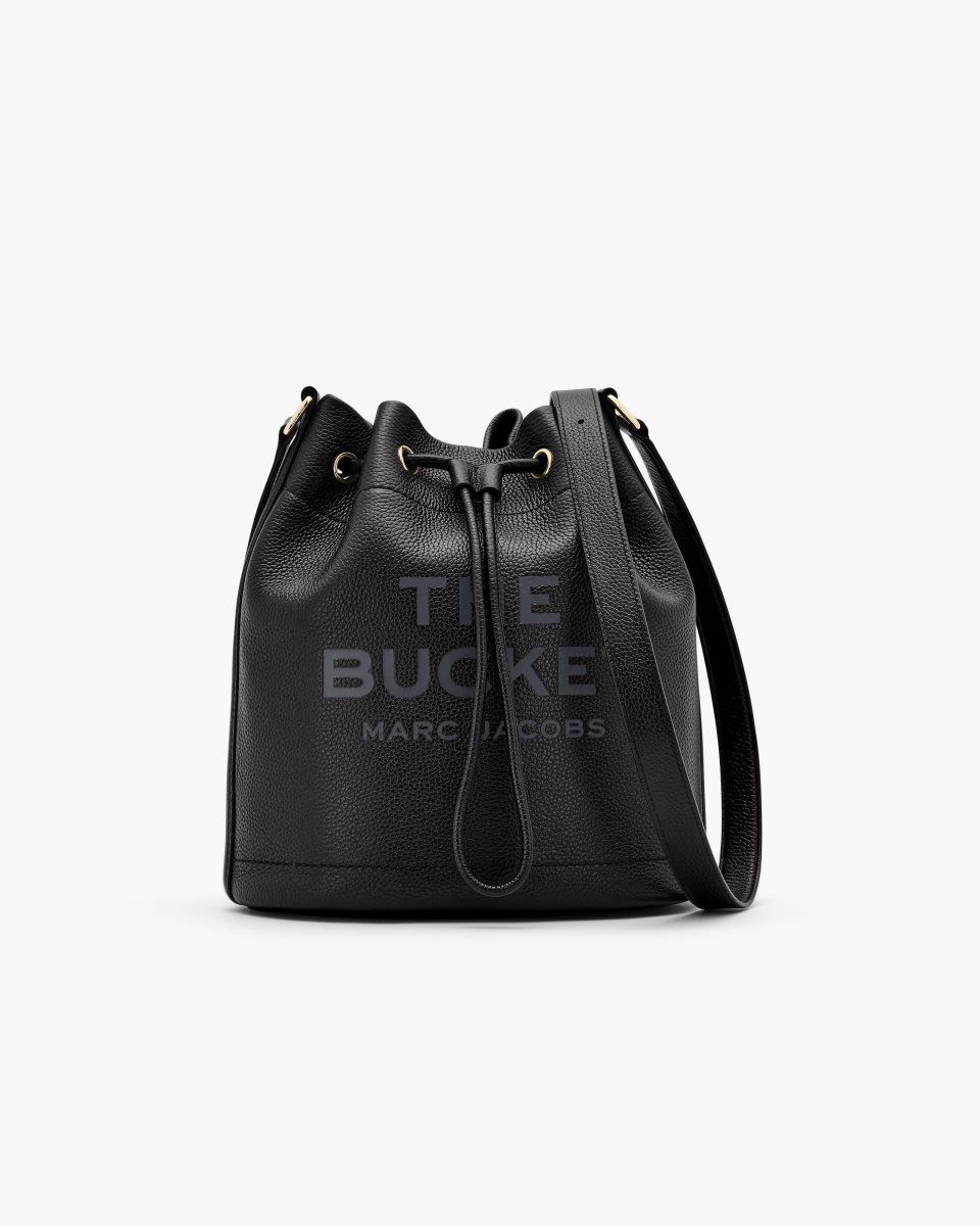 Black Marc Jacobs The Leather Large Bucket Bag | 324170-UJL