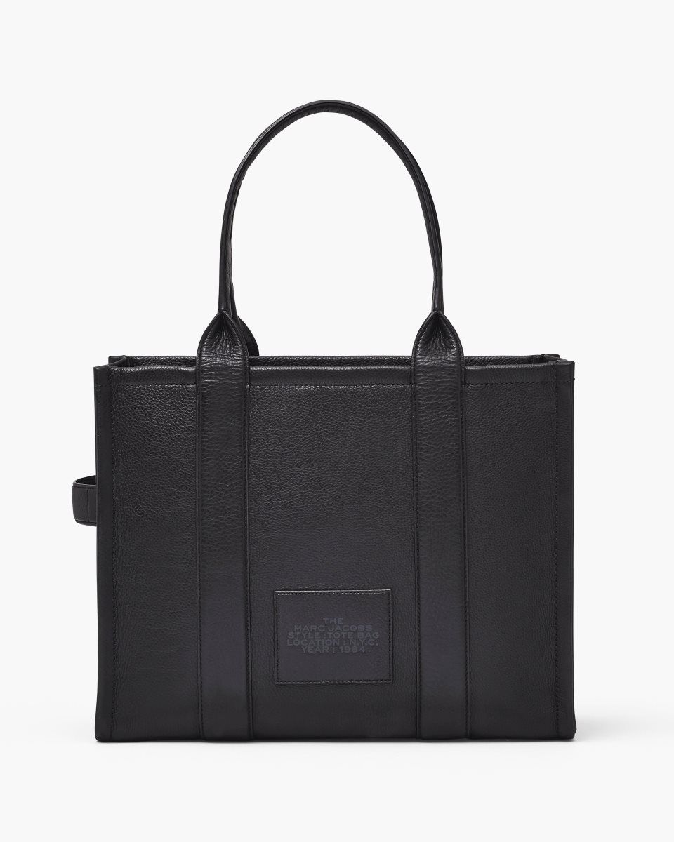 Black Marc Jacobs The Leather Large Tote Bag | 538297-LSW