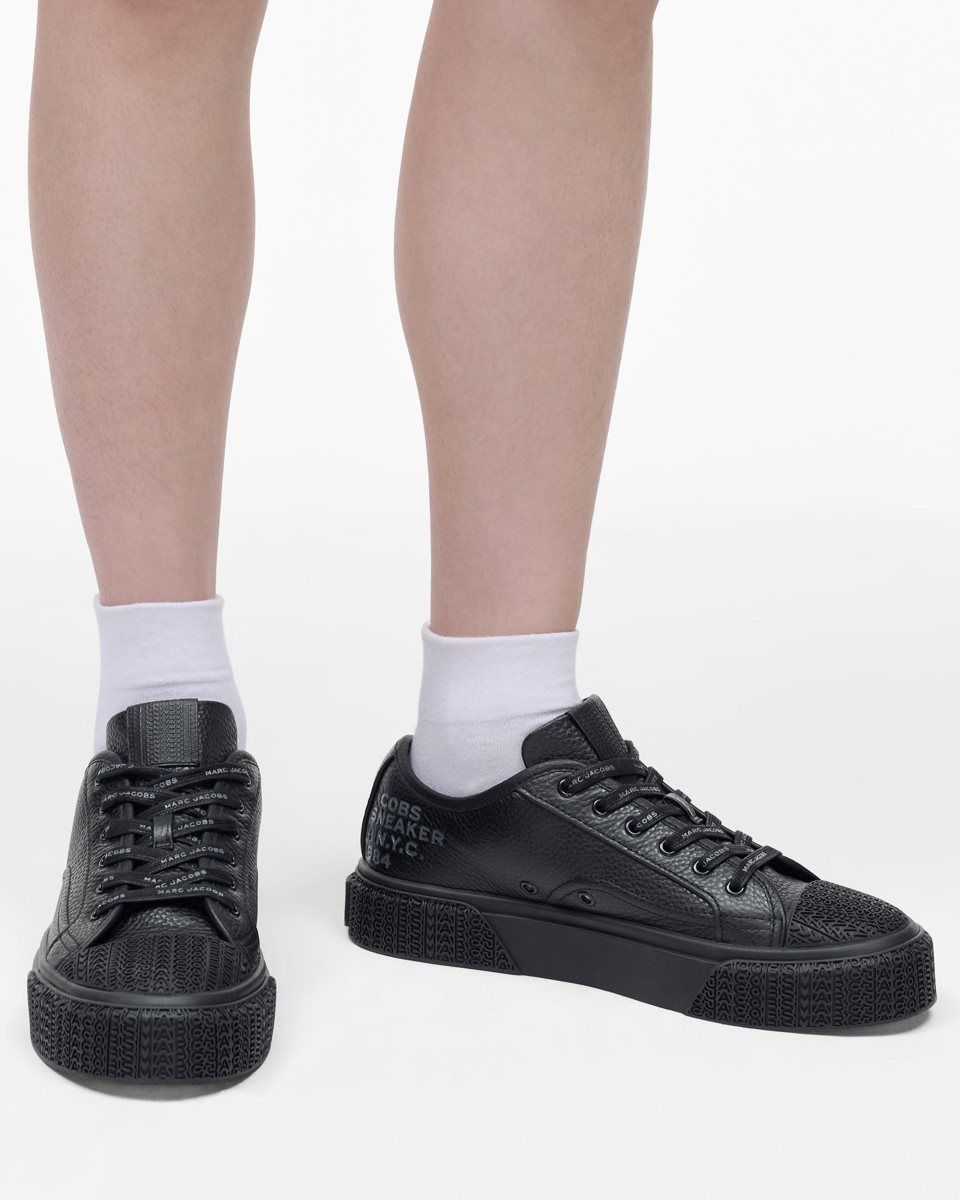 Black Marc Jacobs The Leather Sneaker | 197382-PCM