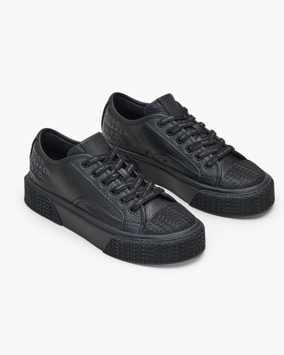 Black Marc Jacobs The Leather Sneaker | 197382-PCM