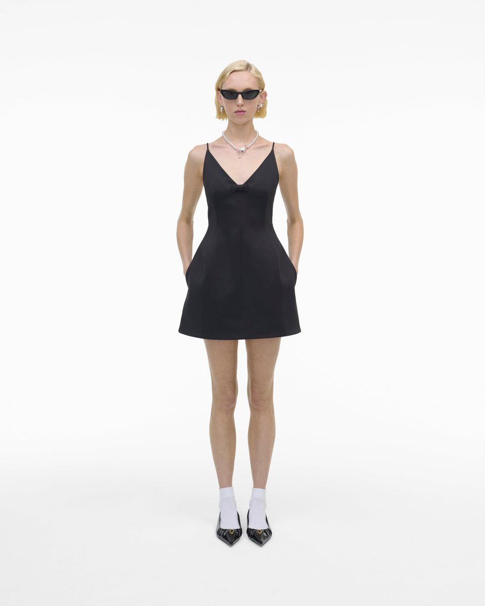 Black Marc Jacobs The Satin Bow Dress | 516829-EPO